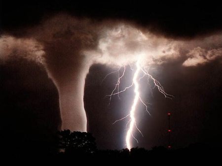 tornado and lightening