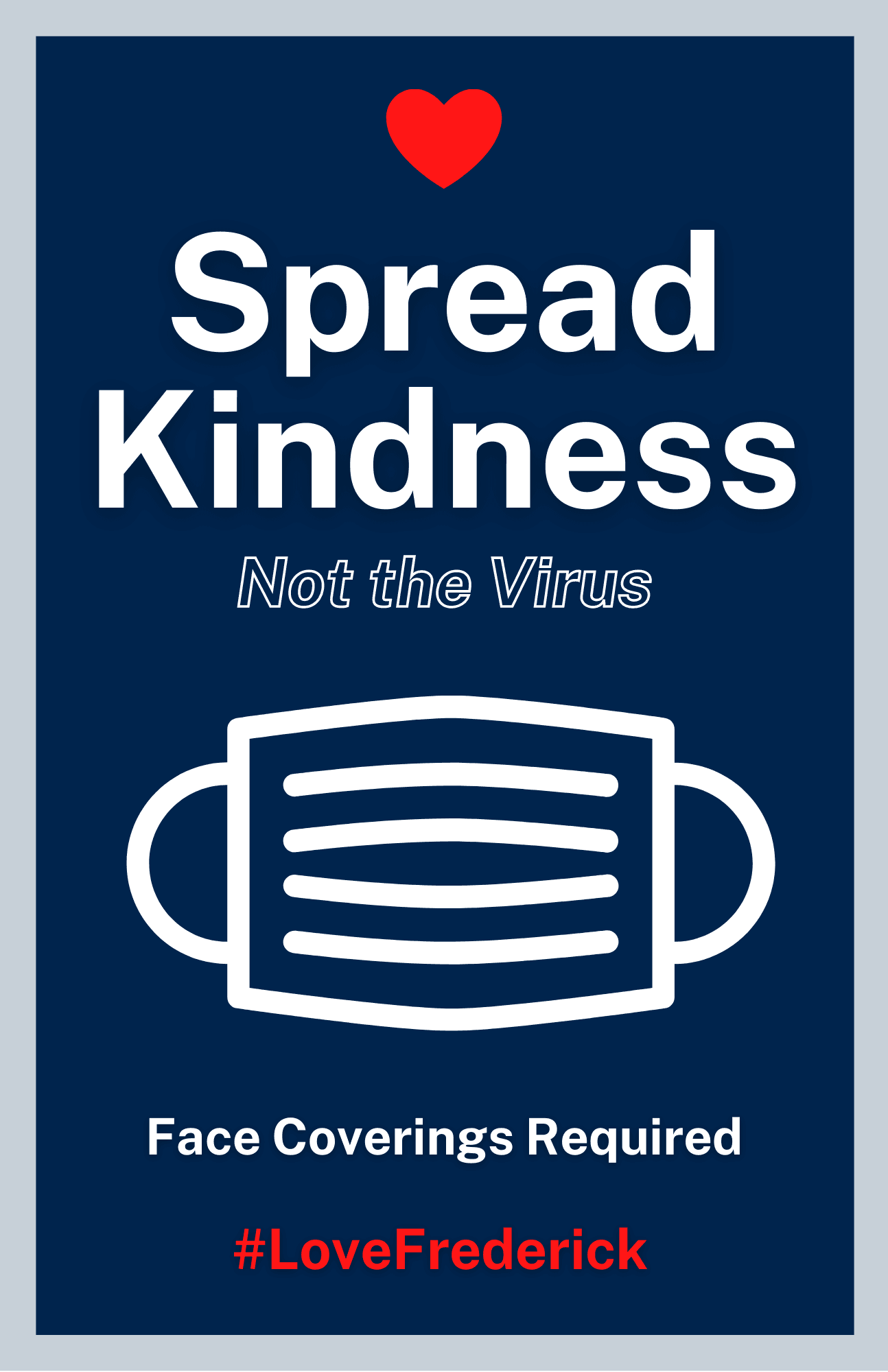 Spread Kindness poster - Face coverings required