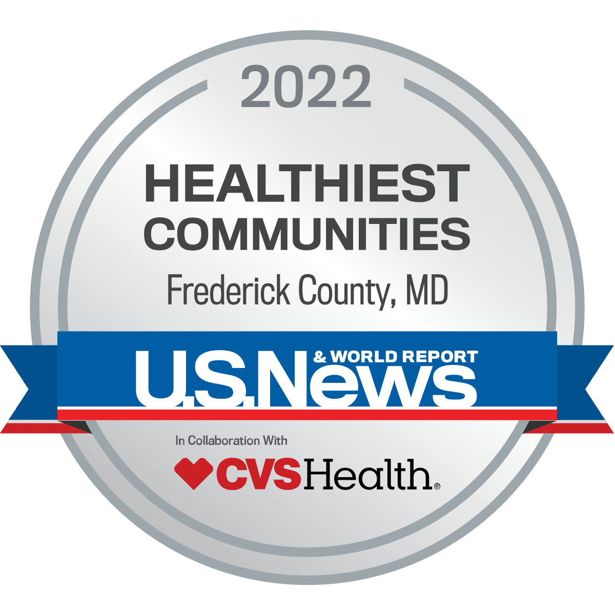 Frederick County 2022 Healthiest Communities from US News and World Report and Aetna