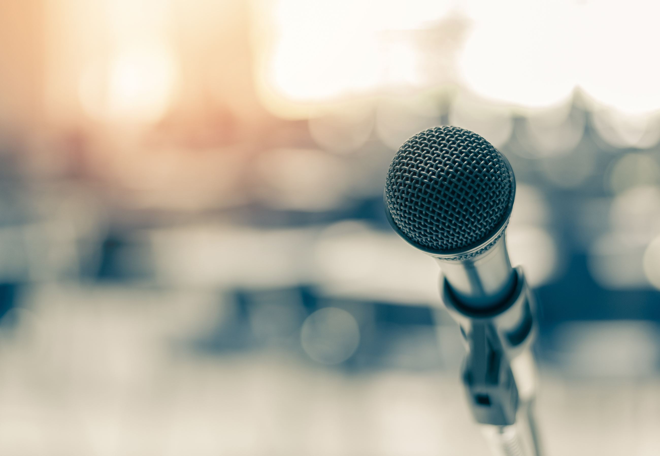 A close-up of a microphone 