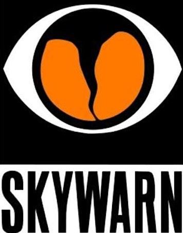 SKYWARN logo of an eye with a tornado inside it
