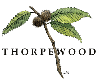 ThorpeWood's name and logo, which is a piece of a tree branch
