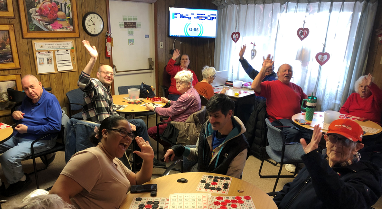 Seniors playing Bingo 
