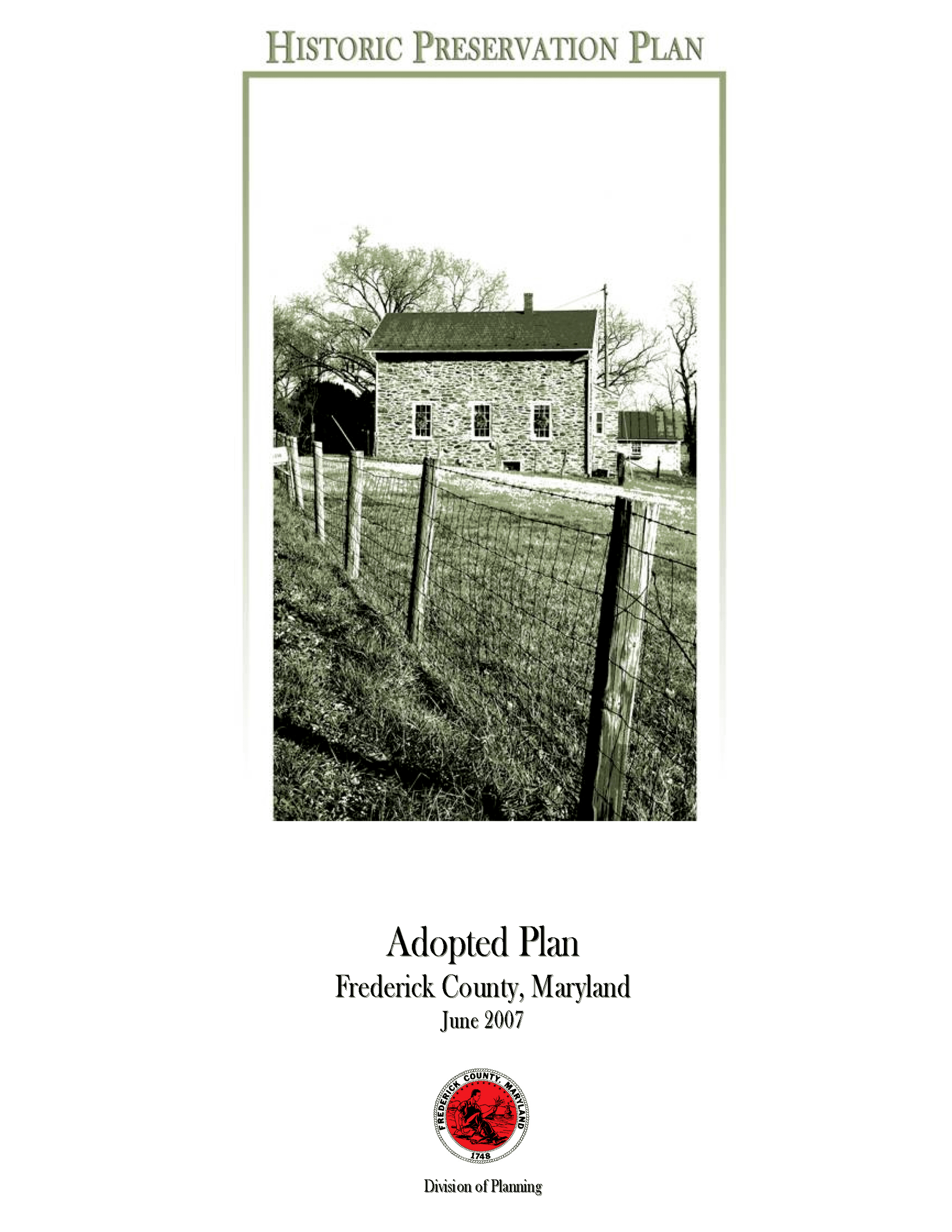 Historic Preservation Plan June 2007 Opens in new window