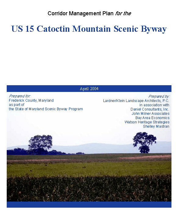 Catoctin Mountain Scenic Byway Plan Opens in new window