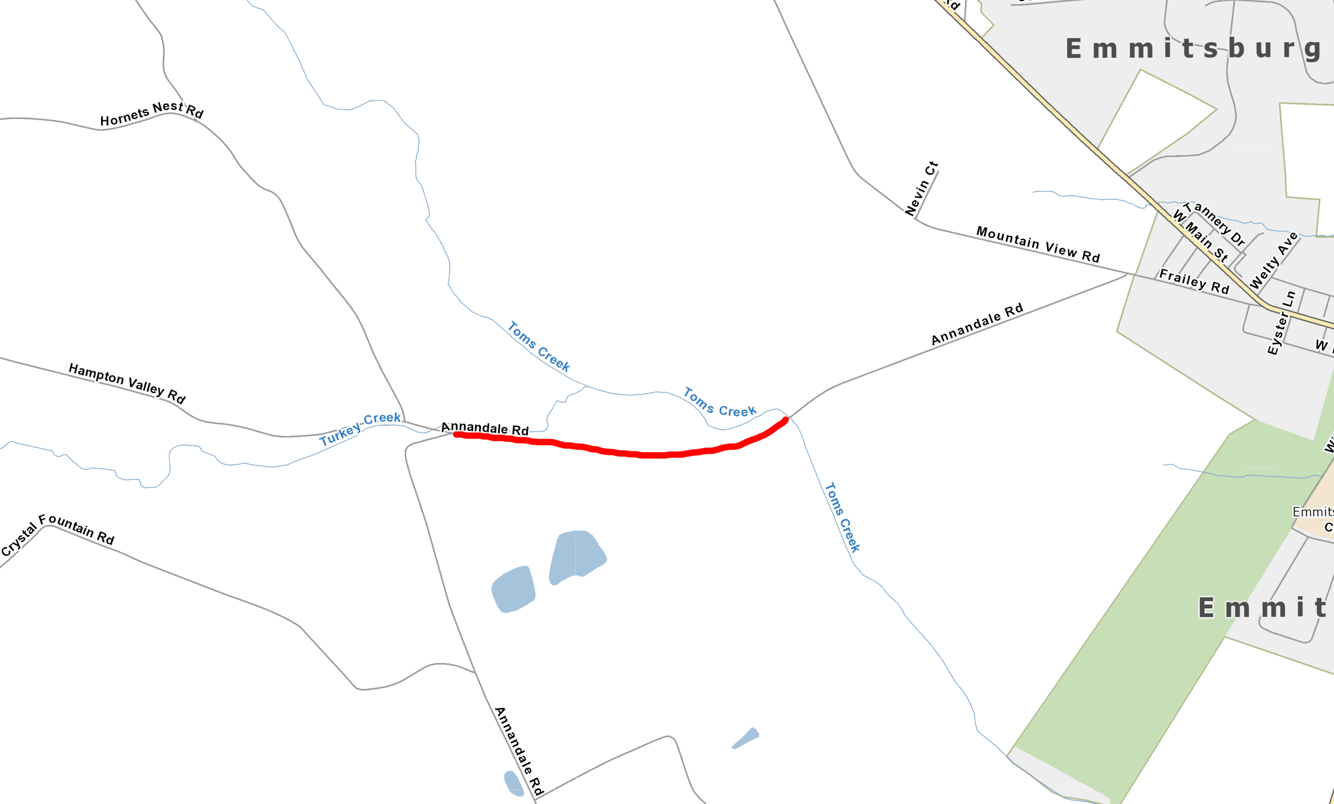 Map of Annandale Road Temporary Closure